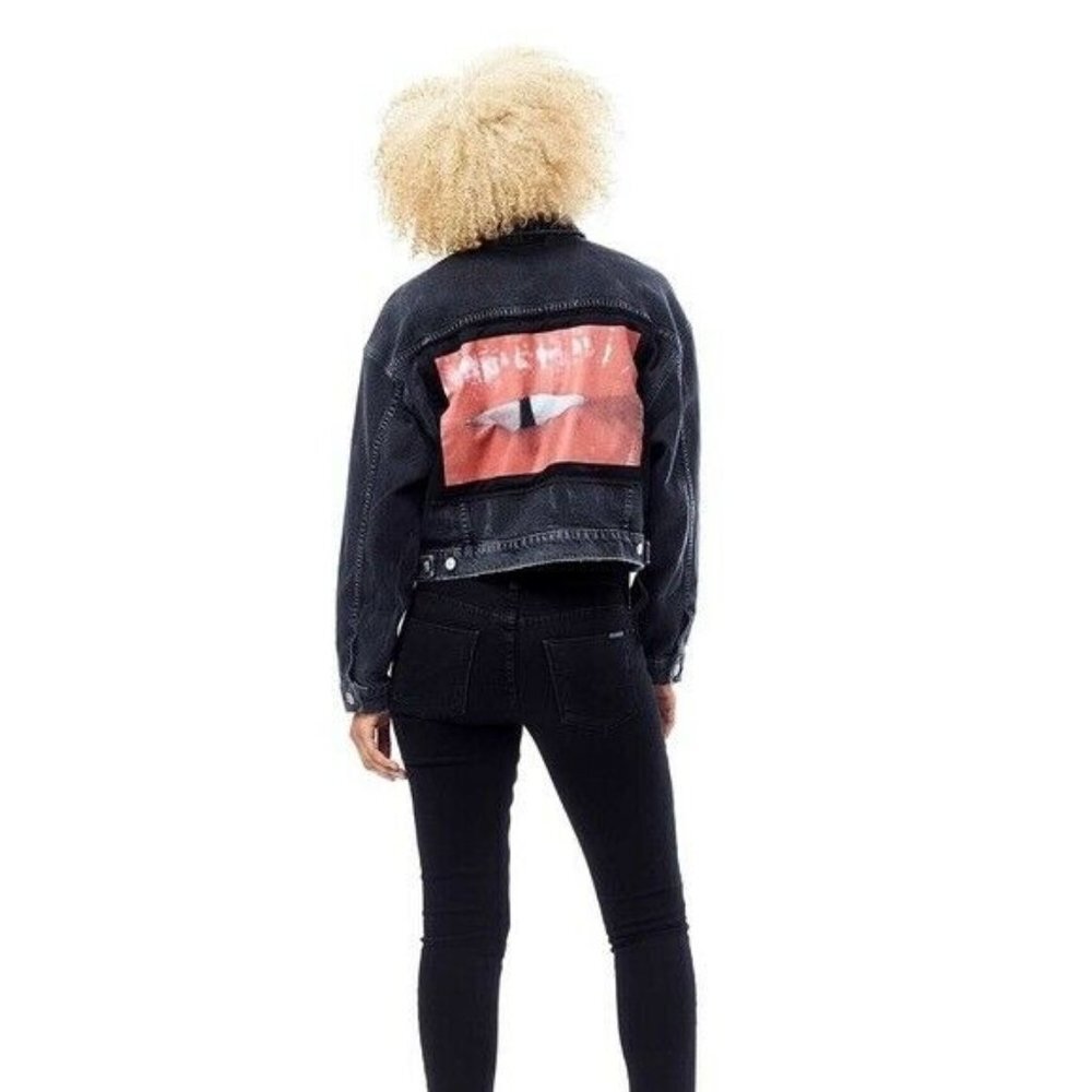 HUDSON Rei Denim Black Wash Jacket - Crash N' Burn Size L